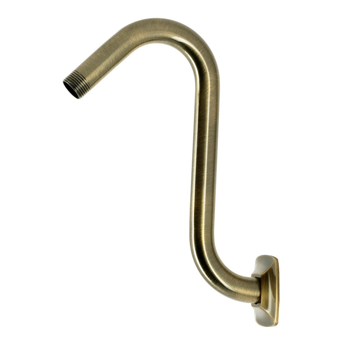 Kingston Gehry K152AK13 S-Shape Shower Arm with Square Flange, Antique Brass