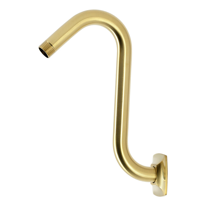 Kingston Gehry K152AK17 S-Shape Shower Arm with Square Flange, Brushed Brass