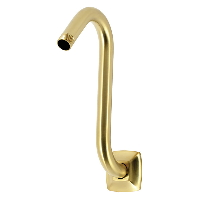 Kingston Gehry K152AK17 S-Shape Shower Arm with Square Flange, Brushed Brass