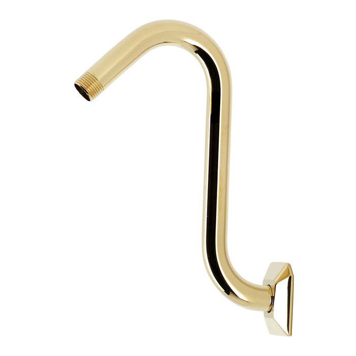 Kingston Trapeze K152AK22 S-Shape Shower Arm with Hexagon Flange, Polished Brass