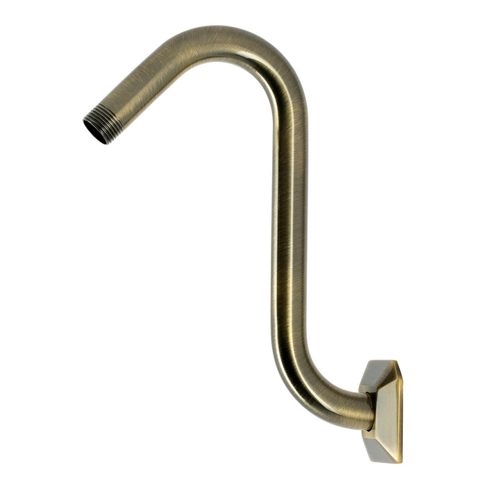 Kingston Trapeze K152AK23 S-Shape Shower Arm with Hexagon Flange, Antique Brass