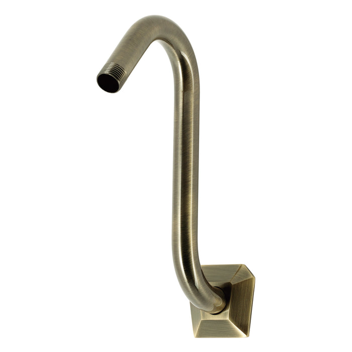 Kingston Trapeze K152AK23 S-Shape Shower Arm with Hexagon Flange, Antique Brass