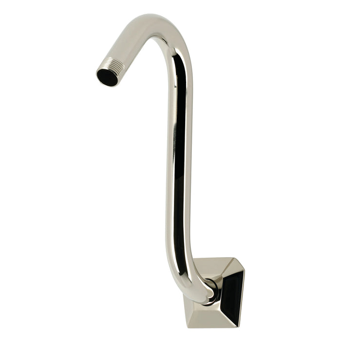 Kingston Trapeze K152AK26 S-Shape Shower Arm with Hexagon Flange, Polished Nickel