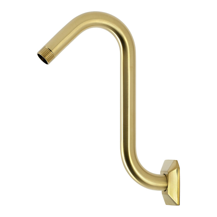 Kingston Trapeze K152AK27 S-Shape Shower Arm with Hexagon Flange, Brushed Brass