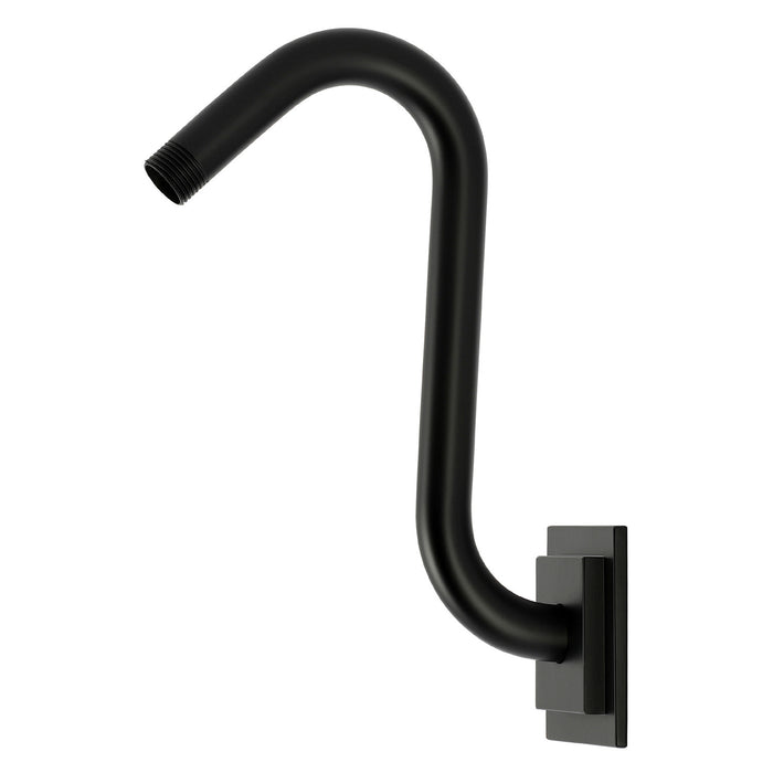 Kingston Claremont K152AK30 S-Shape Shower Arm with Square Flange, Matte Black