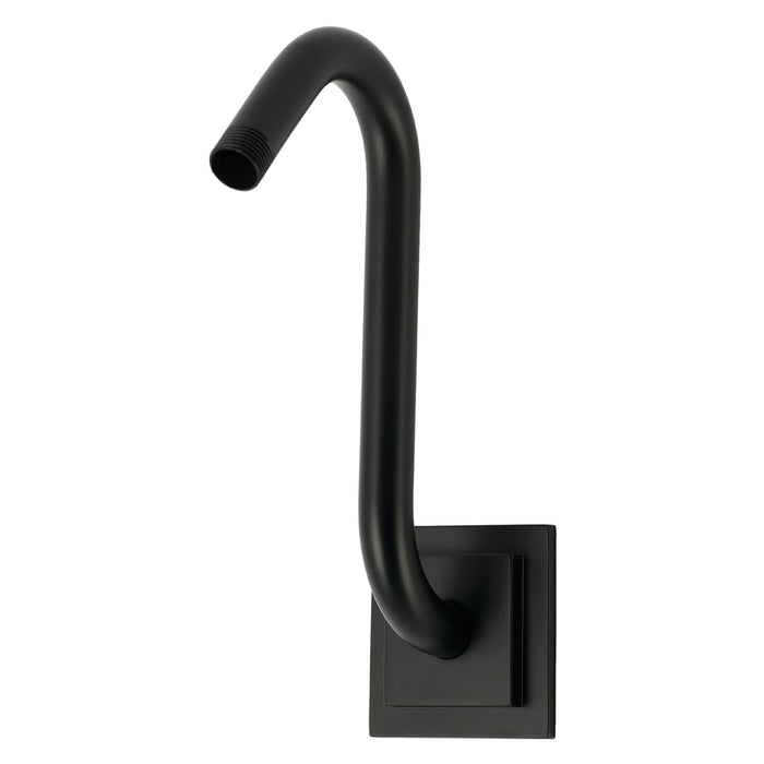 Kingston Claremont K152AK30 S-Shape Shower Arm with Square Flange, Matte Black