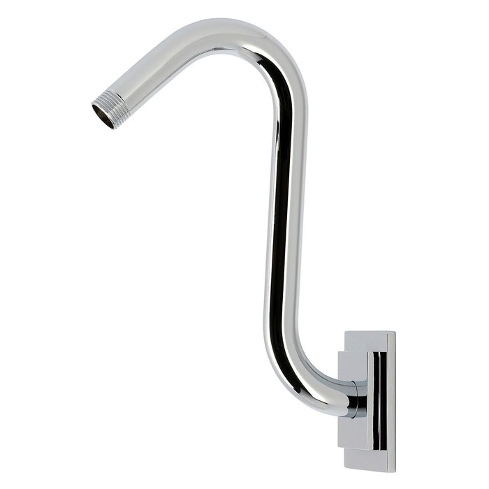Kingston Claremont K152AK31 S-Shape Shower Arm with Square Flange, Polished Chrome