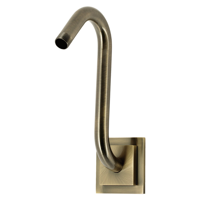 Kingston Claremont K152AK33 S-Shape Shower Arm with Square Flange, Antique Brass