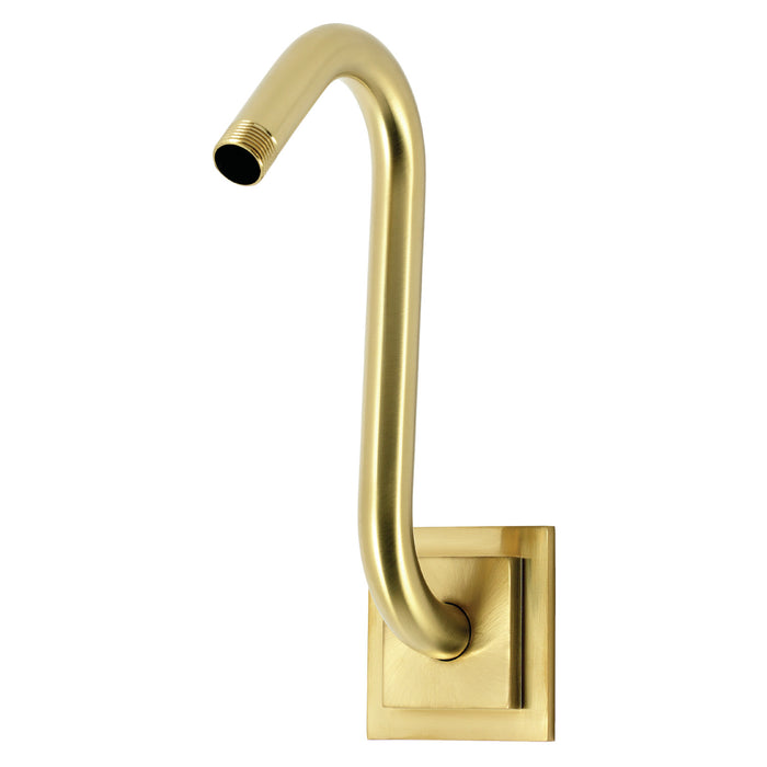 Kingston Claremont K152AK37 S-Shape Shower Arm with Square Flange, Brushed Brass