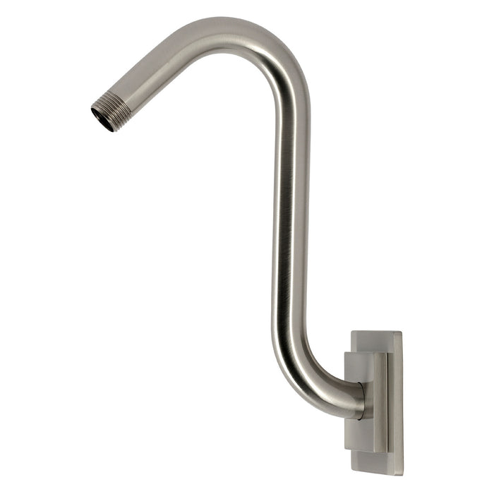 Kingston Claremont K152AK38 S-Shape Shower Arm with Square Flange, Brushed Nickel