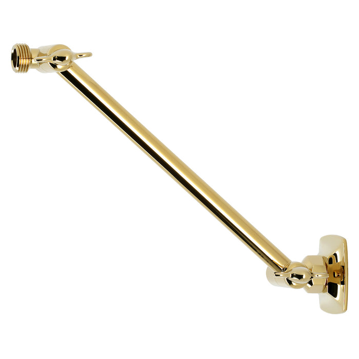 Kingston Gehry K153AK12 10-Inch Adjustable High-Low Shower Arm with Square Flange, Polished Brass