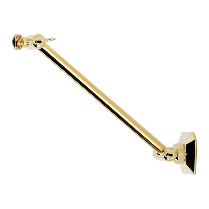 Kingston Trapeze K153AK22 10-Inch Adjustable High-Low Shower Arm with Hexagon Flange, Polished Brass