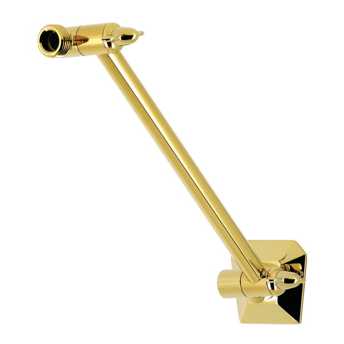 Kingston Trapeze K153AK22 10-Inch Adjustable High-Low Shower Arm with Hexagon Flange, Polished Brass