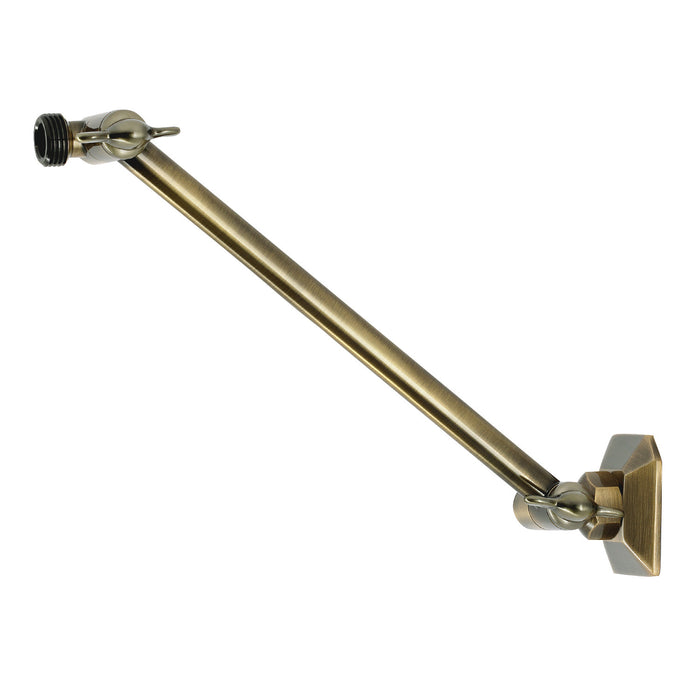 Kingston Trapeze K153AK23 10-Inch Adjustable High-Low Shower Arm with Hexagon Flange, Antique Brass