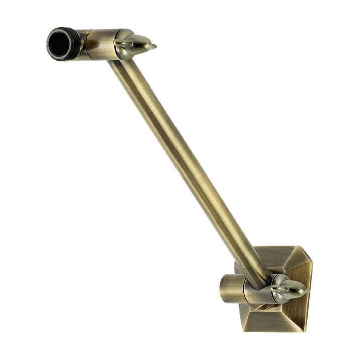 Kingston Trapeze K153AK23 10-Inch Adjustable High-Low Shower Arm with Hexagon Flange, Antique Brass