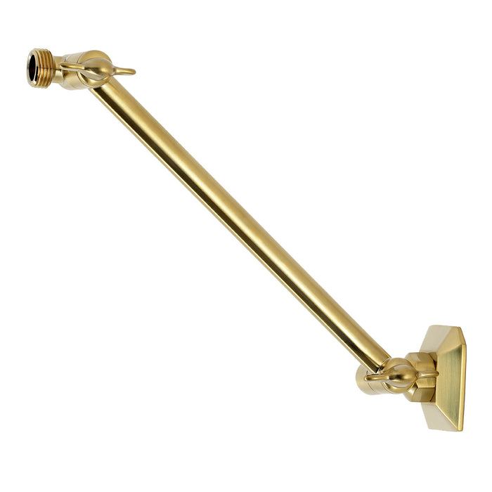 Kingston Trapeze K153AK27 10-Inch Adjustable High-Low Shower Arm with Hexagon Flange, Brushed Brass