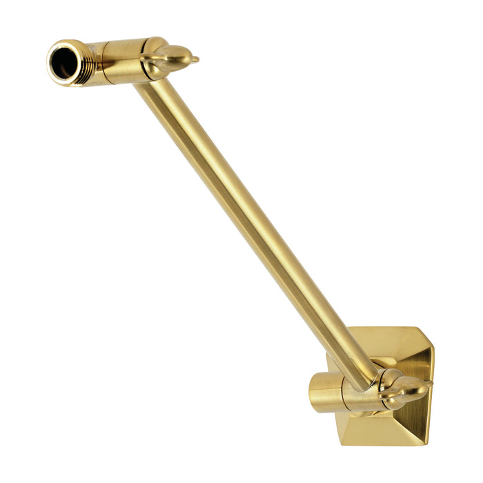 Kingston Trapeze K153AK27 10-Inch Adjustable High-Low Shower Arm with Hexagon Flange, Brushed Brass