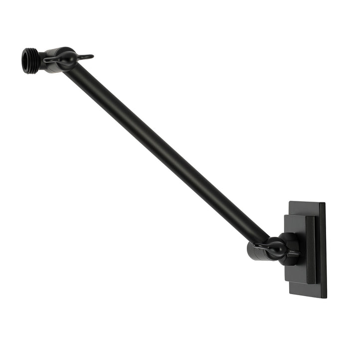 Kingston Claremont K153AK30 10-Inch Adjustable High-Low Shower Arm with Square Flange, Matte Black