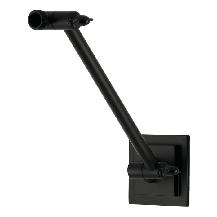 Kingston Claremont K153AK30 10-Inch Adjustable High-Low Shower Arm with Square Flange, Matte Black