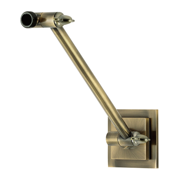 Kingston Claremont K153AK33 10-Inch Adjustable High-Low Shower Arm with Square Flange, Antique Brass