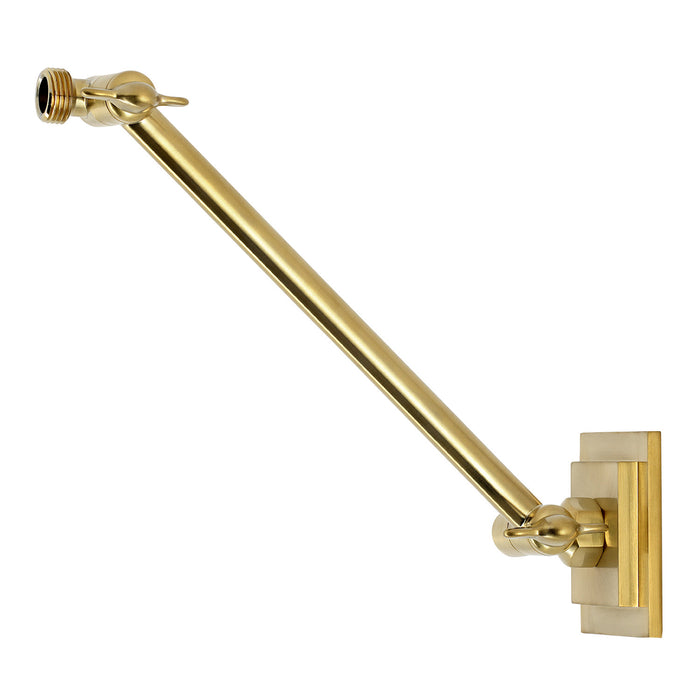 Kingston Claremont K153AK37 10-Inch Adjustable High-Low Shower Arm with Square Flange, Brushed Brass