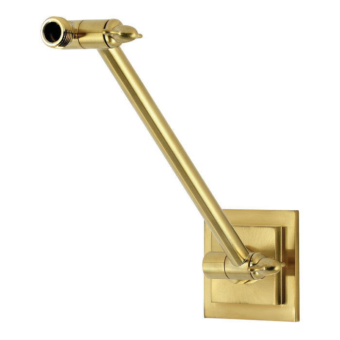 Kingston Claremont K153AK37 10-Inch Adjustable High-Low Shower Arm with Square Flange, Brushed Brass
