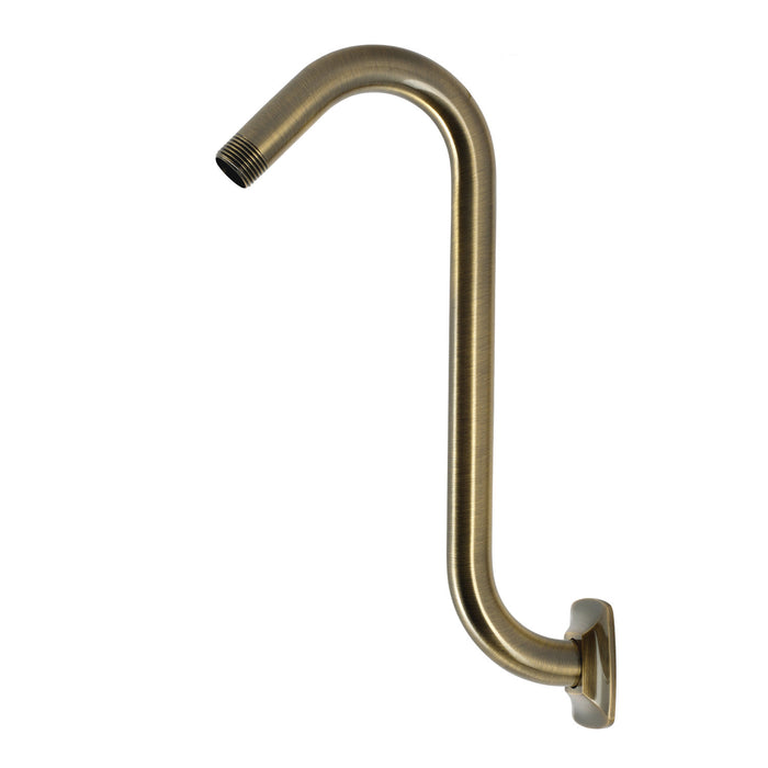 Kingston Gehry K159AK13 S-Shape Shower Arm with Square Flange, Antique Brass