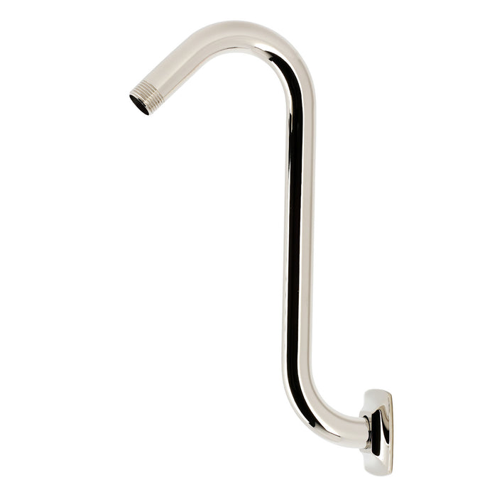 Kingston Gehry K159AK16 S-Shape Shower Arm with Square Flange, Polished Nickel