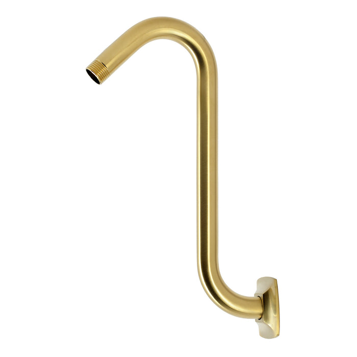 Kingston Gehry K159AK17 S-Shape Shower Arm with Square Flange, Brushed Brass