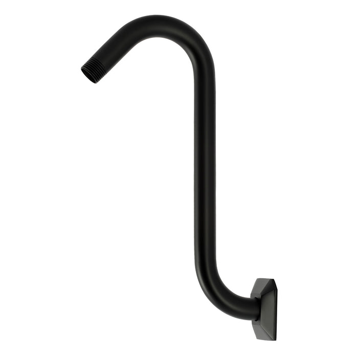 Kingston Trapeze K159AK20 S-Shape Shower Arm with Hexagon Flange, Matte Black