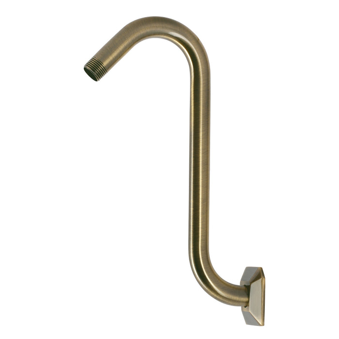 Kingston Trapeze K159AK23 S-Shape Shower Arm with Hexagon Flange, Antique Brass