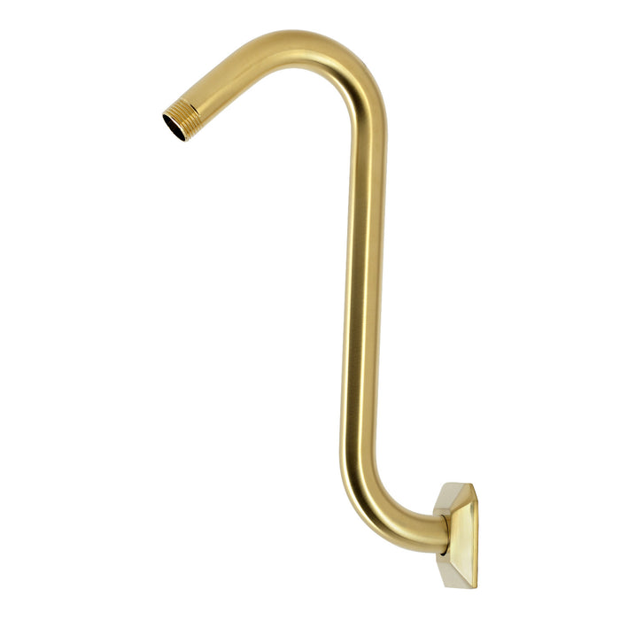 Kingston Trapeze K159AK27 S-Shape Shower Arm with Hexagon Flange, Brushed Brass