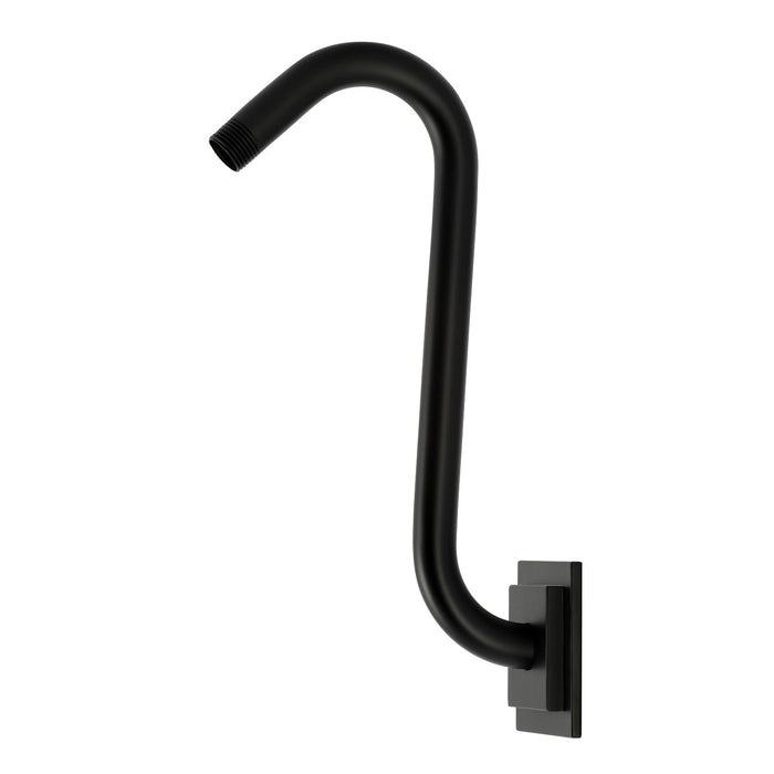 Kingston Claremont K159AK30 S-Shape Shower Arm with Square Flange, Matte Black