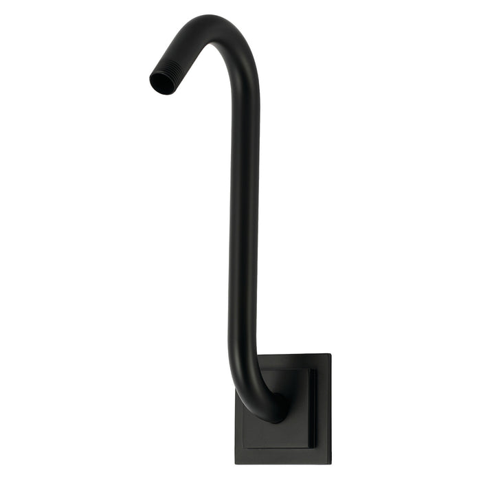 Kingston Claremont K159AK30 S-Shape Shower Arm with Square Flange, Matte Black