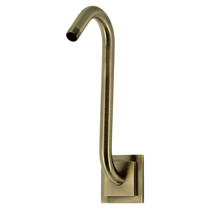 Kingston Claremont K159AK33 S-Shape Shower Arm with Square Flange, Antique Brass