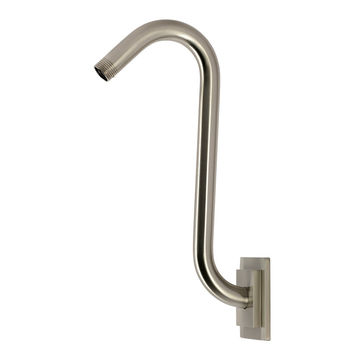 Kingston Claremont K159AK38 S-Shape Shower Arm with Square Flange, Brushed Nickel