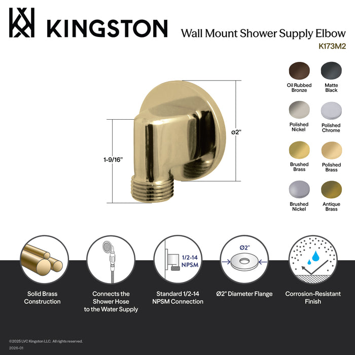 Kingston Sona K173M5 - Trimscape Wall Mount Supply Elbow, Oil Rubbed Bronze