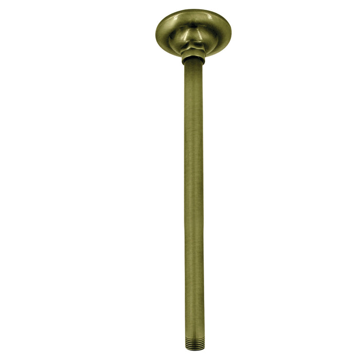 Kingston Trimscape K210A3 10-Inch Rain Drop Ceiling Mount Shower Arm with Round Flange, Antique Brass
