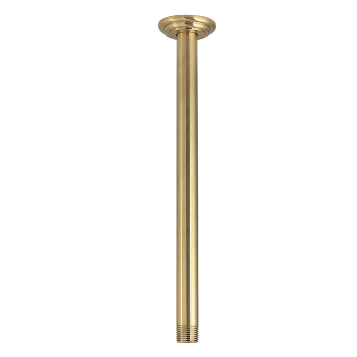 Kingston K211C7 12-Inch Rain Drop Ceiling Mount Shower Arm with Round Flange, Brushed Brass