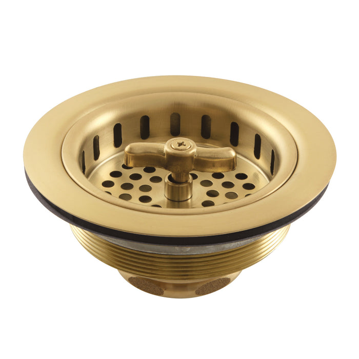 Kingston Tacoma K212BB 3-1/2 Inch Kitchen Sink Basket Strainer Only, Brushed Brass