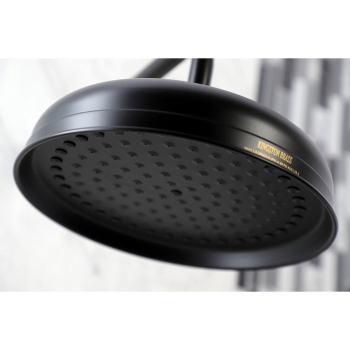 Kingston Heirloom K225K10 - Trimscape 10-Inch Round Raindrop Brass Shower Head with 17-Inch Shower Arm, Matte Black