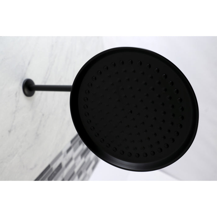Kingston Heirloom K225K10 - Trimscape 10-Inch Round Raindrop Brass Shower Head with 17-Inch Shower Arm, Matte Black