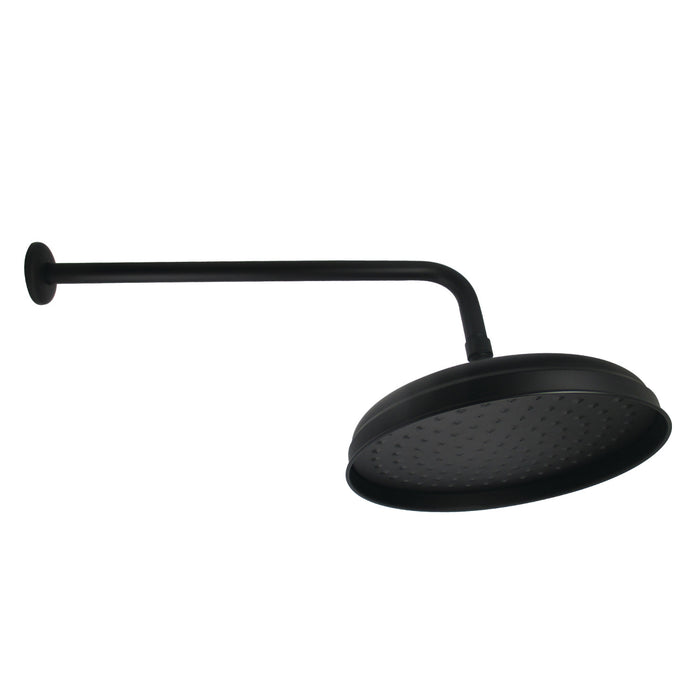 Kingston Heirloom K225K10 - Trimscape 10-Inch Round Raindrop Brass Shower Head with 17-Inch Shower Arm, Matte Black