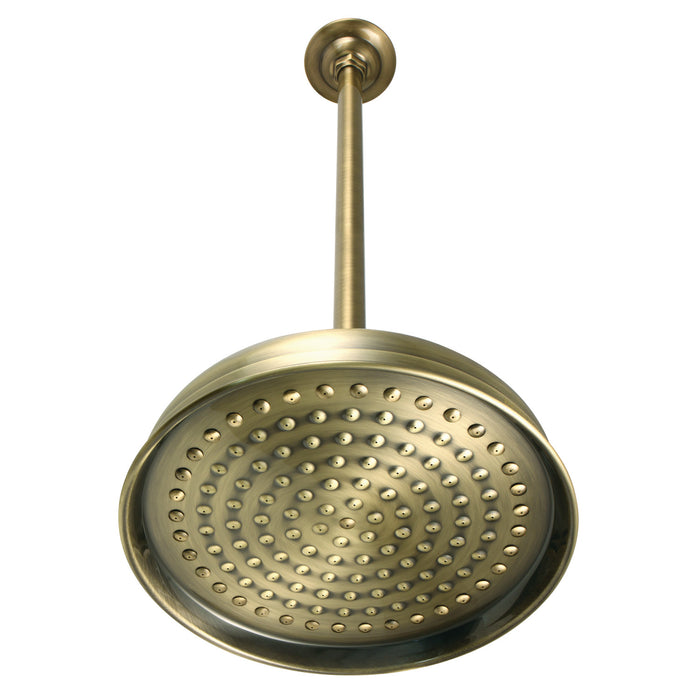 Shower Scape K225K23 10-Inch Brass Shower Head with 17-Inch Ceiling Support, Antique Brass