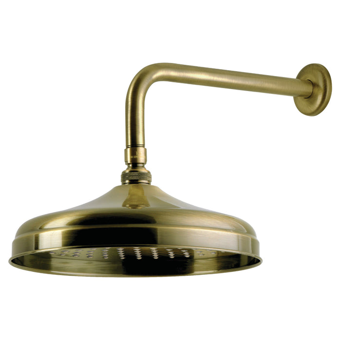 Kingston Trimscape K225K33 10-Inch Round Raindrop Brass Shower Head with 12-Inch Shower Arm, Antique Brass