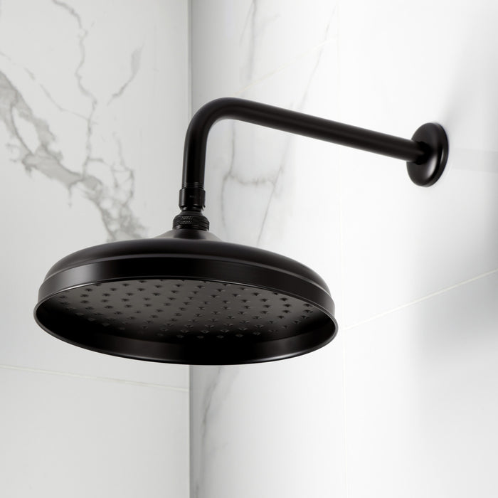 Kingston Trimscape K225K35 10-Inch Round Raindrop Brass Shower Head with 12-Inch Shower Arm, Oil Rubbed Bronze