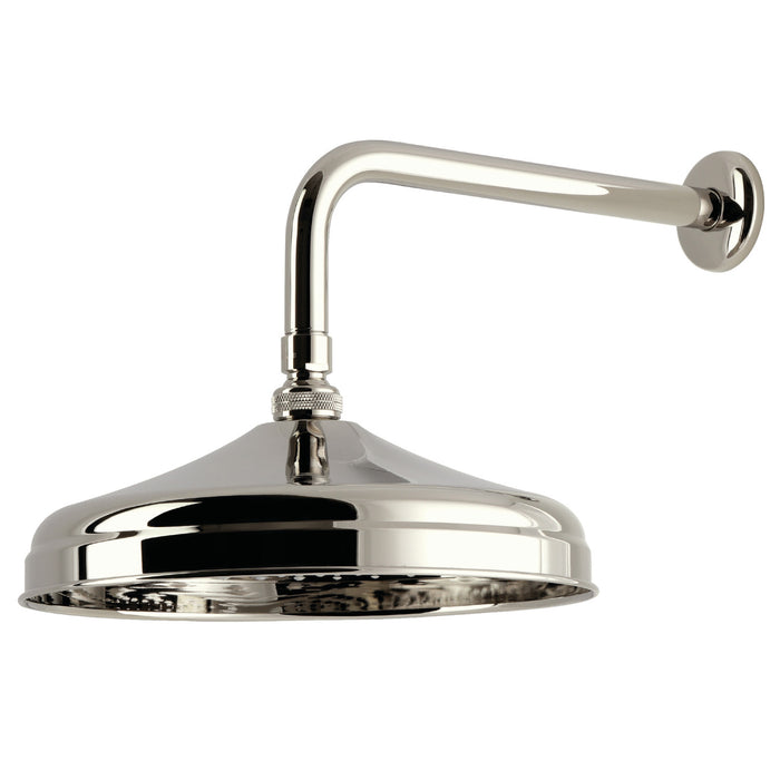 Kingston Trimscape K225K36 10-Inch Round Raindrop Brass Shower Head with 12-Inch Shower Arm, Polished Nickel