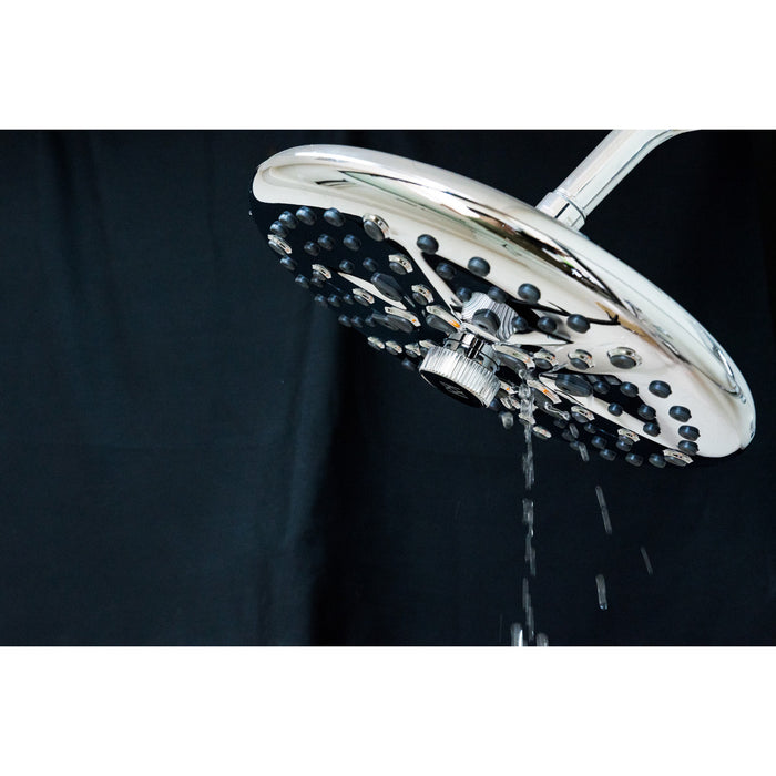Kingston Trimscape K235A1 9.8-Inch Round Raindrop 8-Functio Shower Head, Polished Chrome
