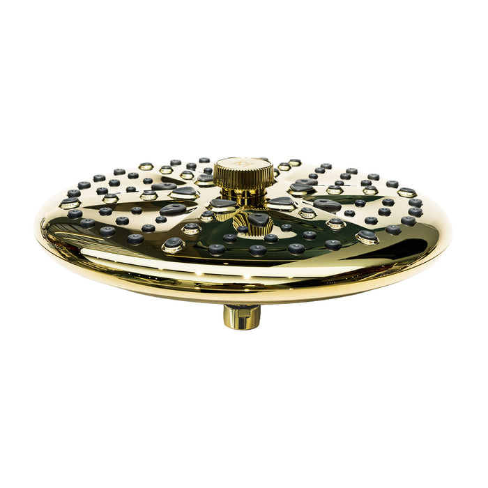 Kingston Trimscape K235A2 9.8-Inch Round Raindrop 8-Functio Shower Head, Polished Brass
