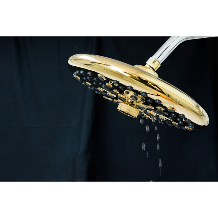 Kingston Trimscape K235A2 9.8-Inch Round Raindrop 8-Functio Shower Head, Polished Brass